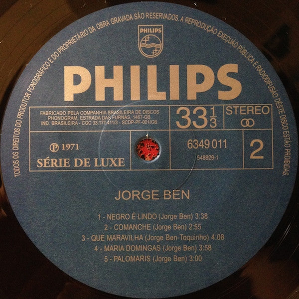 Jorge Ben : Negro É Lindo (LP, Album, RE)