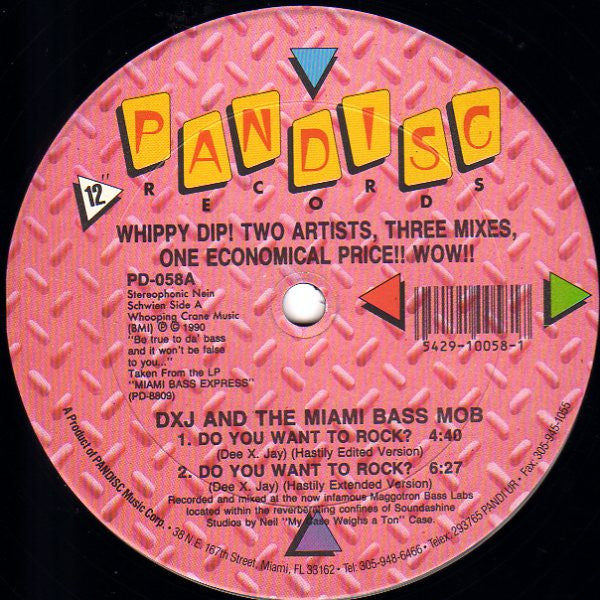 DXJ & The Miami Bass Mob / The Latin Maggots : Do You Want To Rock / Uh Uno Tres Four (12")