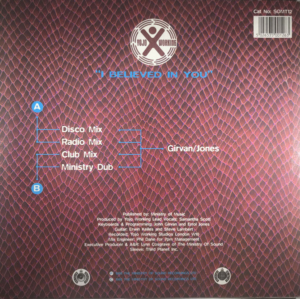 YoJo Working : I Believed In You (12")