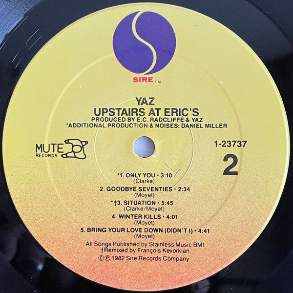 Yaz* : Upstairs At Eric's (LP, Album, RE, Spe)