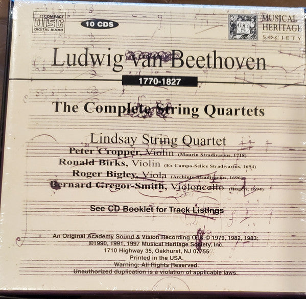 The Lindsays : Beethoven: The Complete String Quartets (10xCD, Comp)