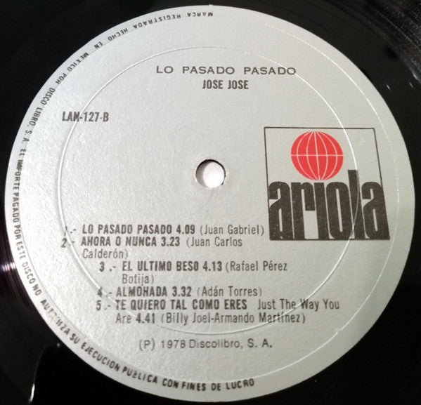 José José : Lo Pasado Pasado (LP, Album, RE)