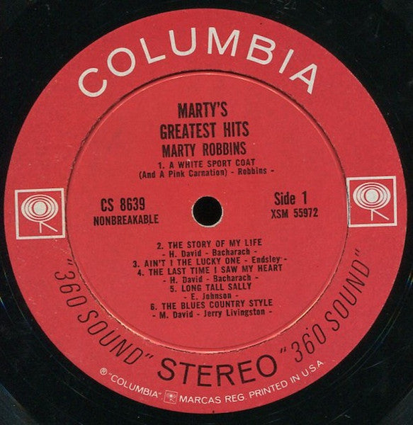 Marty Robbins : Marty's Greatest Hits (LP, Comp, 360)