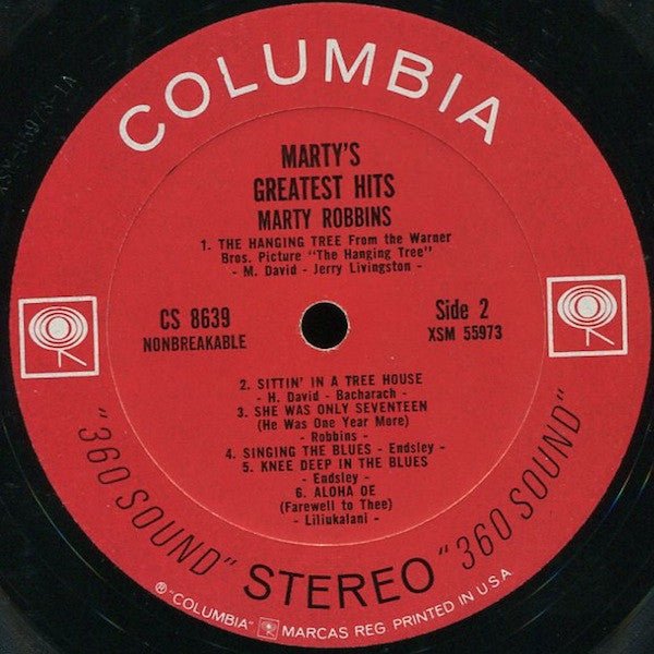 Marty Robbins : Marty's Greatest Hits (LP, Comp, 360)
