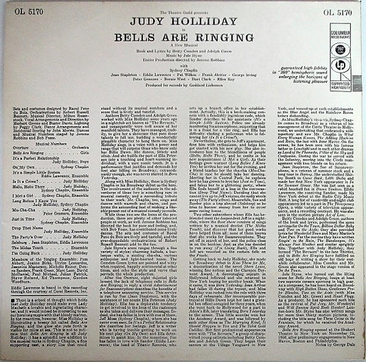 Judy Holliday, Betty Comden And Adolph Green, Jule Styne - Bells Are Ringing vinyl record, LP (Near Mint (NM or M-)) | Lulo Records