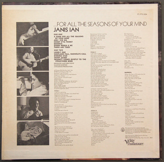 Janis Ian - ...For All The Seasons Of Your Mind vinyl record, LP (Mint (M)) | Lulo Records