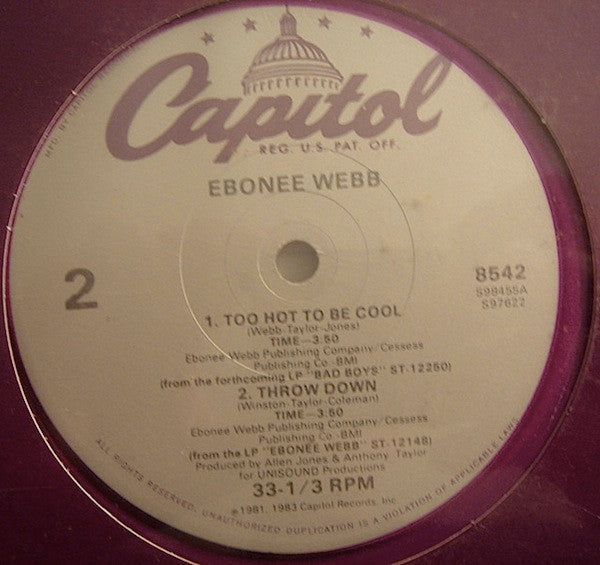 Ebonee Webb : Too Hot To Be Cool (12")