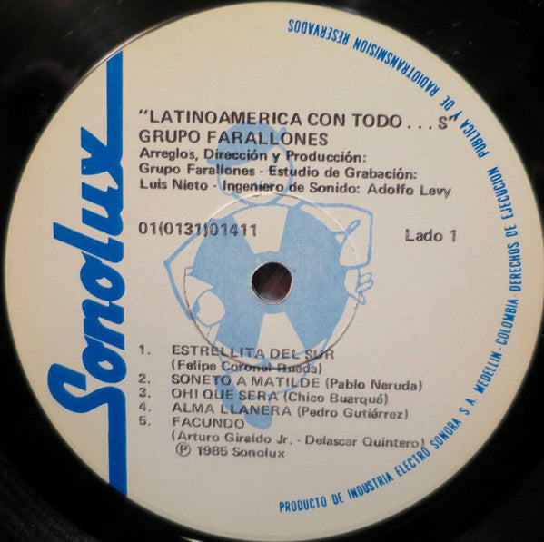 Grupo Farallones : Latinoamérica Con Todo...s (LP, Album)