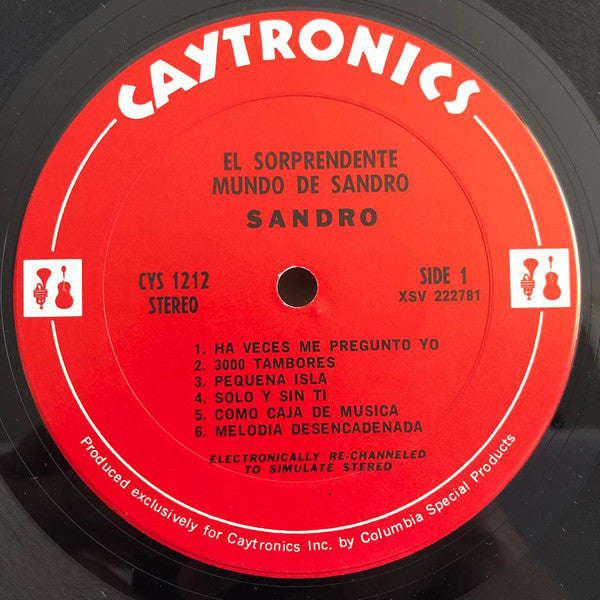 Sandro (25) : El Sorprendente Mundo De Sandro (The Amazing Songs Of Sandro) (LP, Album)