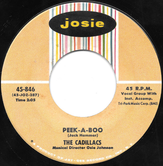 The Cadillacs : Peek-A-Boo (7", Single)