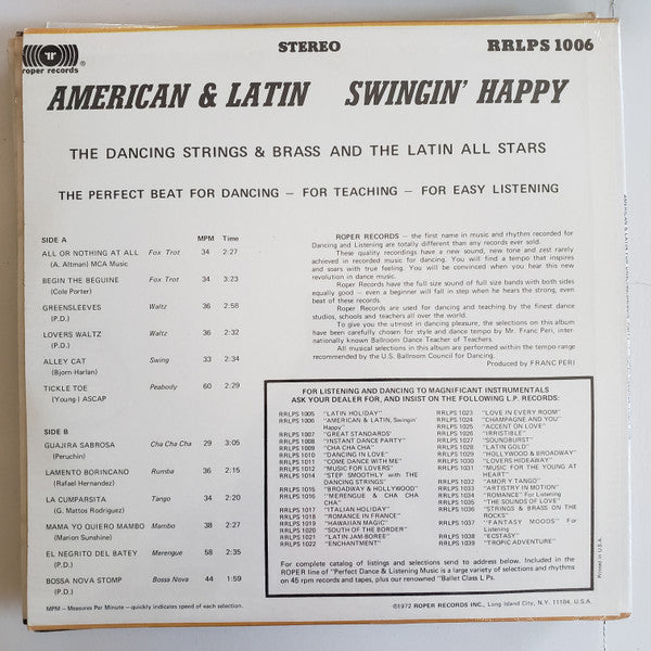 The Dancing Strings & The Dancing Brass And The Latin All Stars : American & Latin For Dancing (Swingin' Happy) (LP)