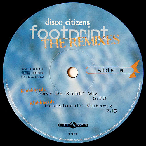 Disco Citizens : Footprint (The Remixes) (12")