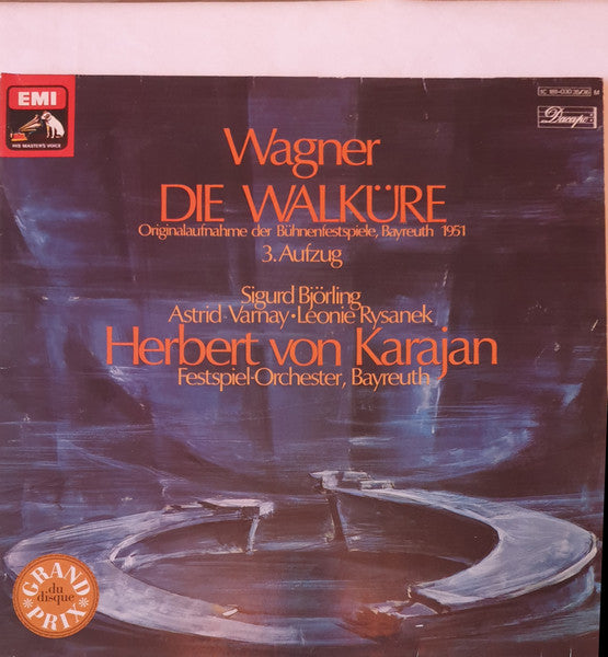 Richard Wagner / Herbert Von Karajan / Orchester der Bayreuther Festspiele / Sigurd Björling, Astrid Varnay, Leonie Rysanek : Die Walküre - 3. Aufzug (2xLP, Album)