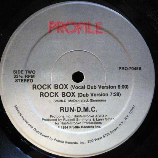Run-D.M.C.* - Rock Box vinyl record, 12" (Very Good Plus (VG+)) | Lulo Records