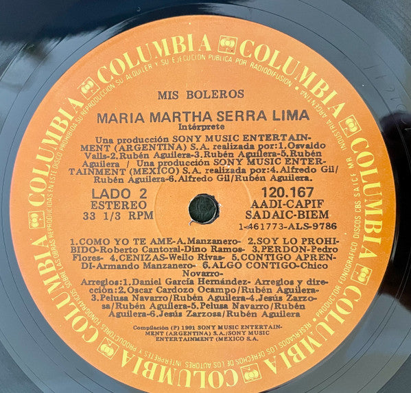 María Martha Serra Lima : Mis Boleros (LP, Album, Comp)
