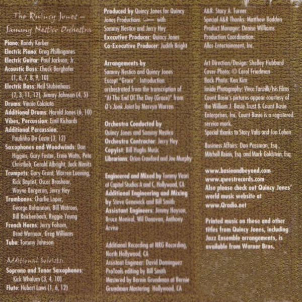 The Quincy Jones - Sammy Nestico Orchestra : Basie & Beyond (CD, Album)