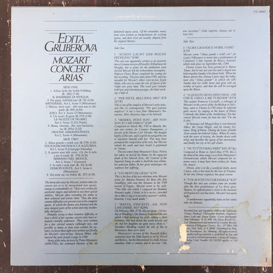 Edita Gruberova, Wolfgang Amadeus Mozart, Wiener Kammerorchester, György Fischer - Concert Arias vinyl record, LP (Near Mint (NM or M-)) | Lulo Records