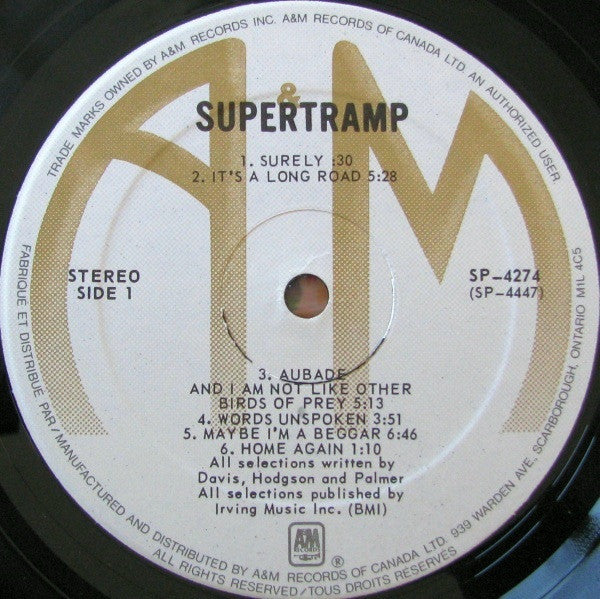 Supertramp : Supertramp (LP, Album, RE)
