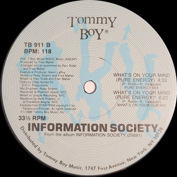 Information Society : What's On Your Mind (Pure Energy) (12", Single)