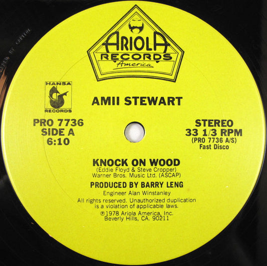 Amii Stewart : Knock On Wood (12", Promo)