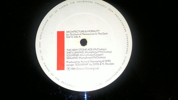 Orchestral Manoeuvres In The Dark : Architecture & Morality (LP, Album, Blu)