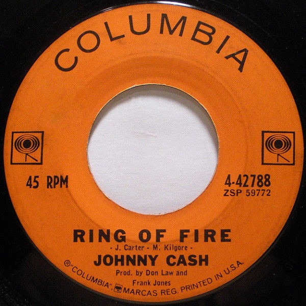 Johnny Cash : Ring Of Fire (7", Single, Pit)