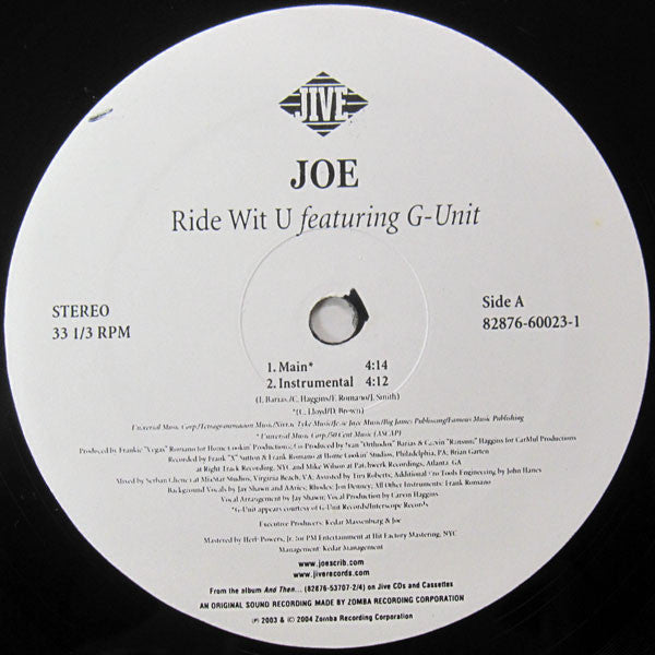 Joe Featuring G-Unit : Ride Wit U (12")