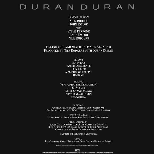 Duran Duran : Notorious (LP, Album)
