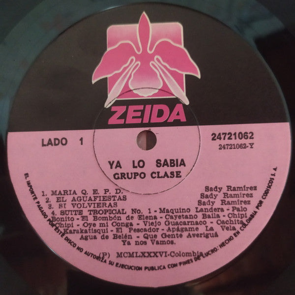 Grupo Clase : Ya Lo Sabía (LP, Album)