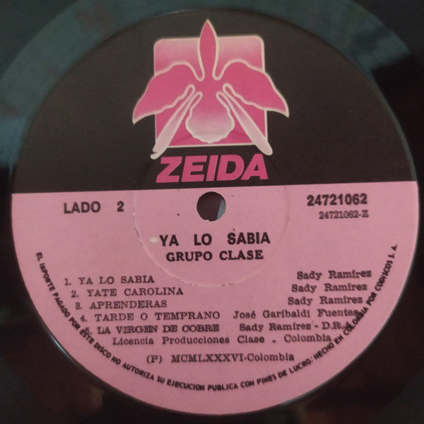 Grupo Clase : Ya Lo Sabía (LP, Album)
