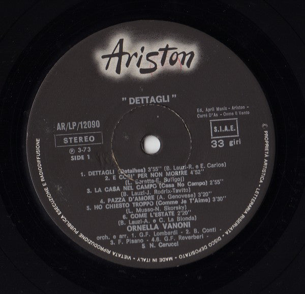Ornella Vanoni : Dettagli (LP, Album, Gat)
