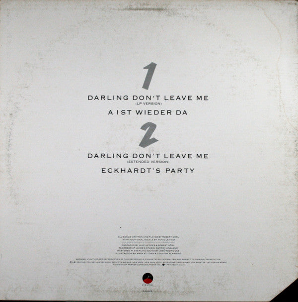 Robert Görl : Darling Don't Leave Me (12", Promo)