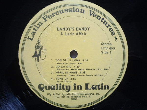Dandy's Dandy : A Latin Affair (LP, Album, Yel)