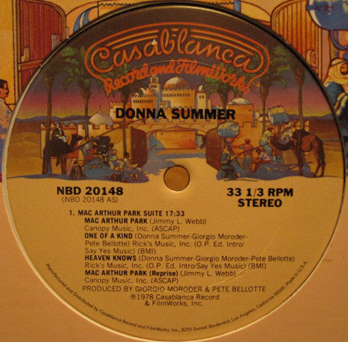 Donna Summer : Mac Arthur Park Suite (12", S/Sided, Pit)