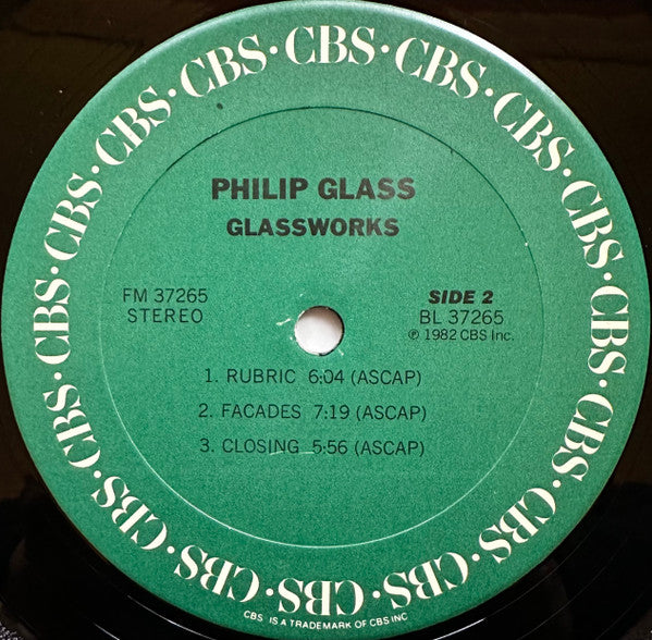 Philip Glass : Glassworks (LP, Album, Car)