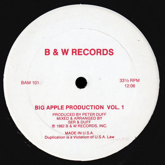 Various : Big Apple Production Vol. 1 (12", Mixed, Unofficial)