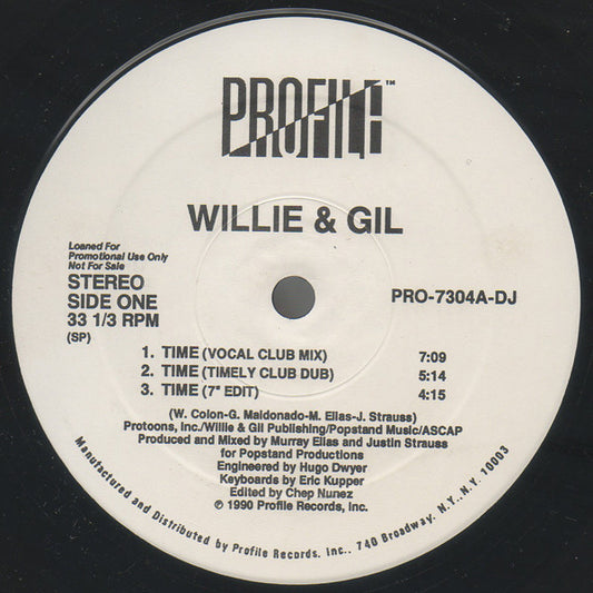 Willie & Gil : Time (12", Promo)