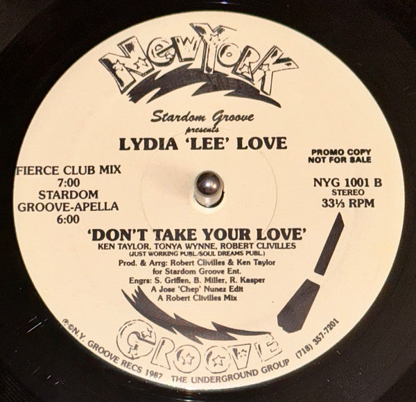Stardom Groove Presents Lydia Lee Love : Don't Take Your Love (12", Single, Promo)