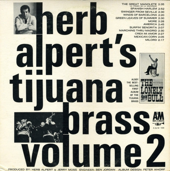 Herb Alpert & The Tijuana Brass : Volume 2 (LP, Album)