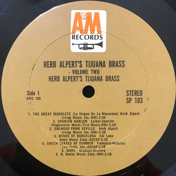 Herb Alpert & The Tijuana Brass : Volume 2 (LP, Album)