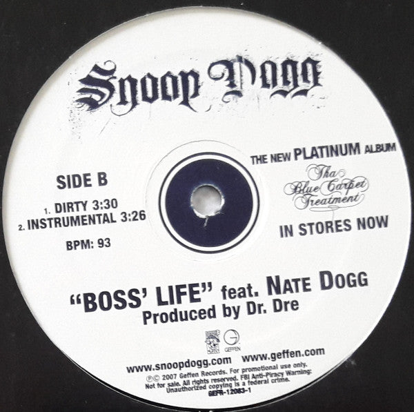 Snoop Dogg : Boss' Life (12", Promo)