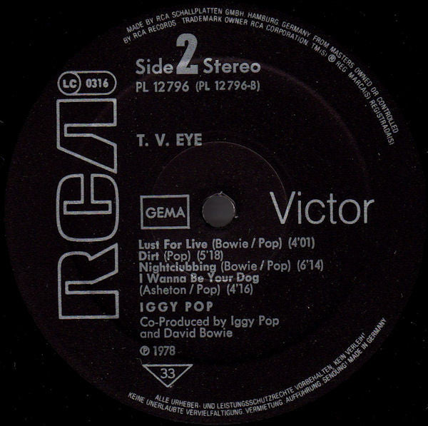 Iggy Pop : TV Eye 1977 Live (LP, Album, RE)