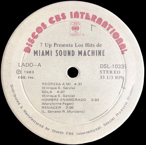 Miami Sound Machine : 7 Up Presenta Los Hits De Miami Sound Machine (LP, Comp, Promo)