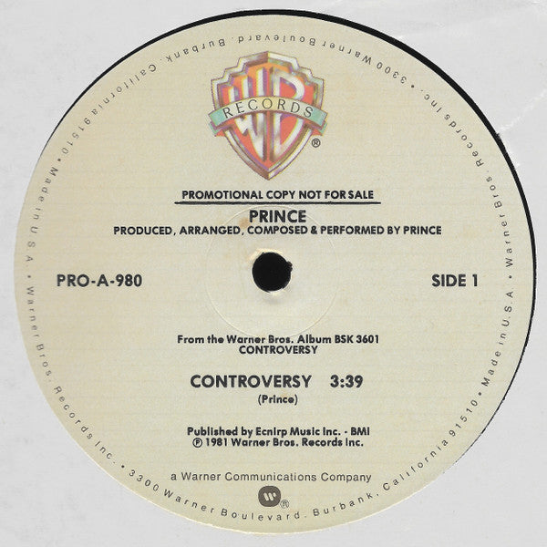 Prince : Controversy (12", Promo)