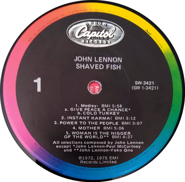 John Lennon / The Plastic Ono Band : Shaved Fish (LP, Comp, RP, Win)