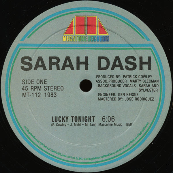 Sarah Dash : Lucky Tonight (12")