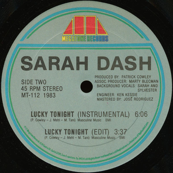 Sarah Dash : Lucky Tonight (12")