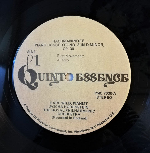 Sergei Vasilyevich Rachmaninoff : Earl Wild, Jascha Horenstein, Royal Philharmonic Orchestra : Piano Concerto No. 3 In D Minor, Op. 30 (LP, Album)