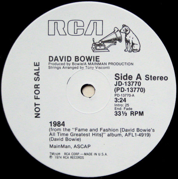 David Bowie : 1984 (12", Maxi, Promo)