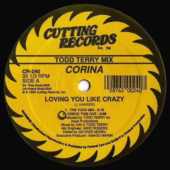 Corina : Loving You Like Crazy (12", Ltd)